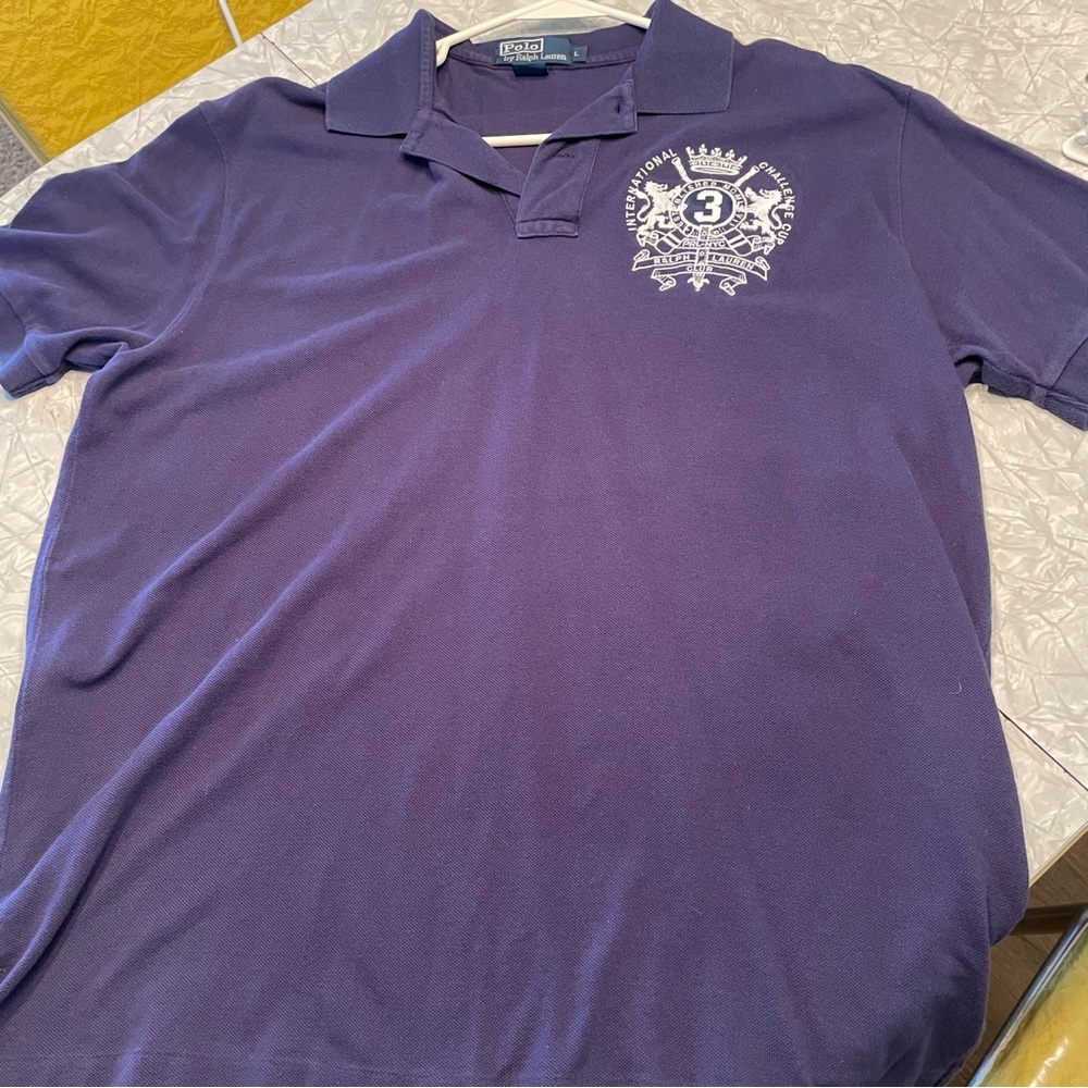 Vintage Polo by Ralph Lauren Navy and white Challenge Cup Large